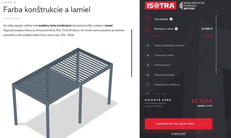 Mobilná aplikácia ISOTRA pergola